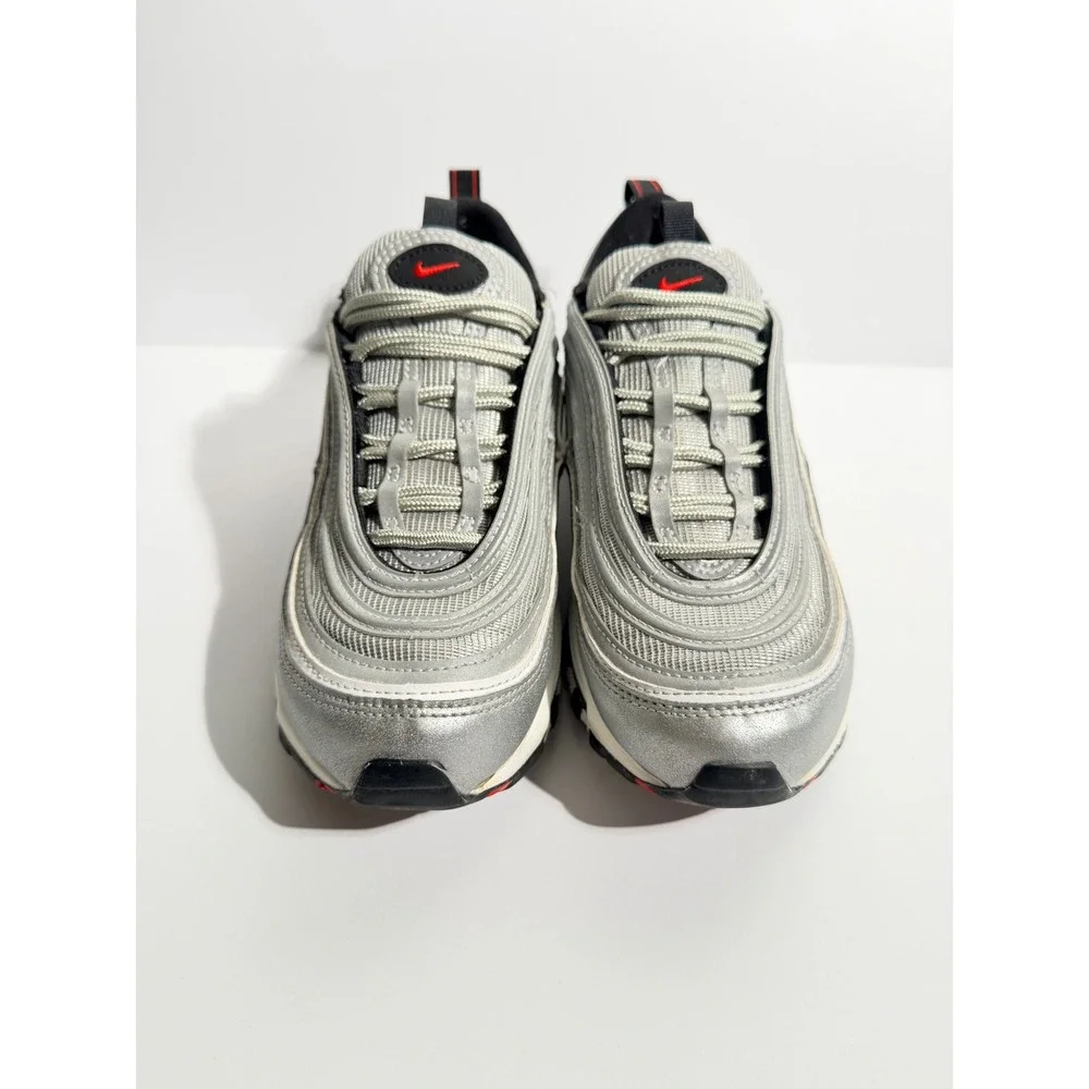 Nike Air Max 97 Silver Bullet Womens Size 7 Metallic Silver Red DQ9131-002 - Picture 3 of 7